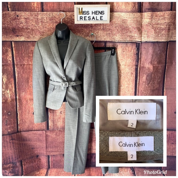 Calvin Klein Jackets & Blazers - FINAL $ CALVIN KLEIN GRAY BUS CAS WOMENS PANTSUIT